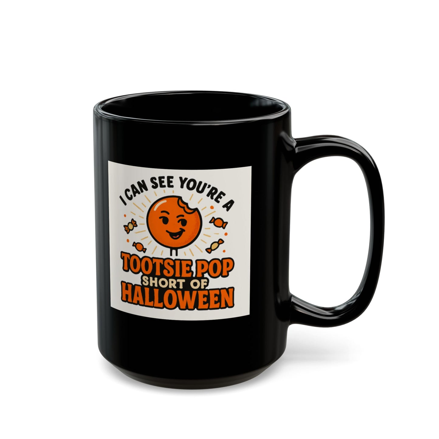 Halloween Tootsie Pop Mug - Black - Double Sided Design Great Gift