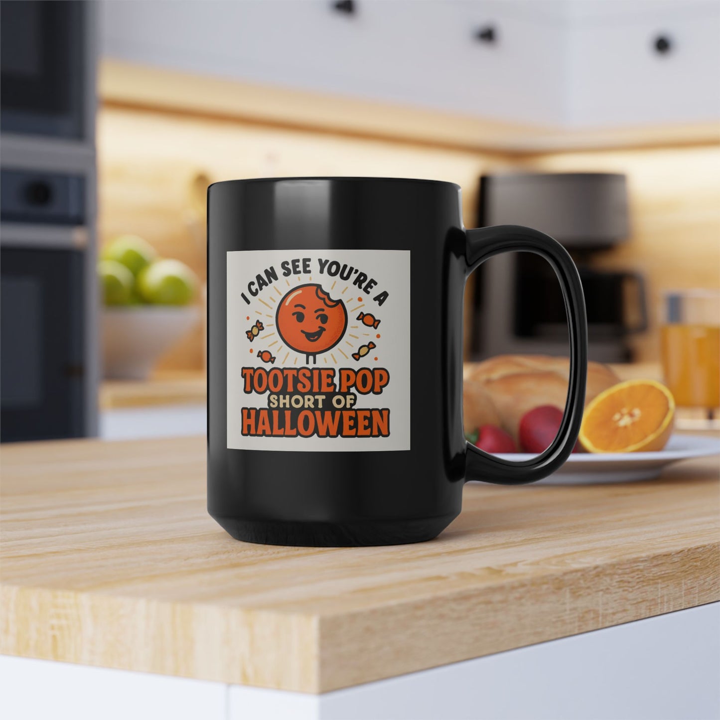 Halloween Tootsie Pop Mug - Black - Single Sided Design Great Gift