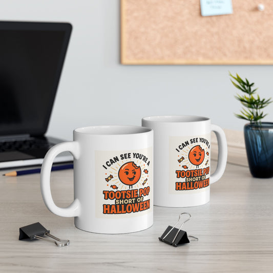 Halloween Tootsie Pop Mug - White - Double Sided Design Great Gift