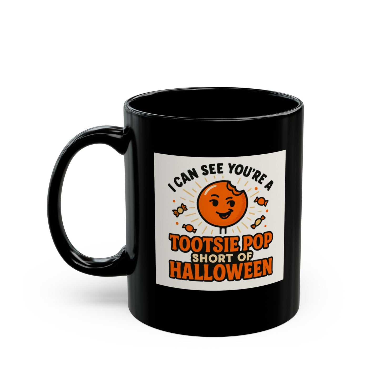 Halloween Tootsie Pop Mug - Black - Double Sided Design Great Gift