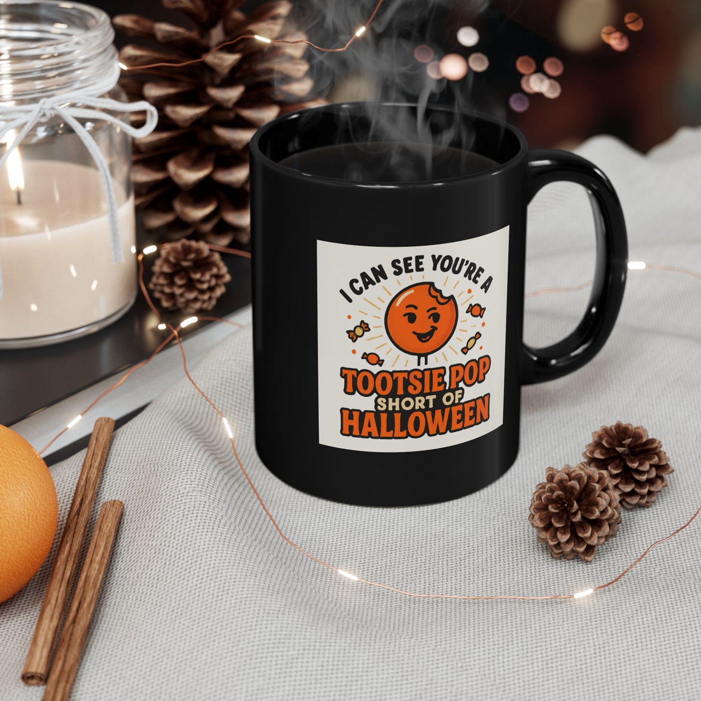 Halloween Tootsie Pop Mug - Black - Single Sided Design Great Gift