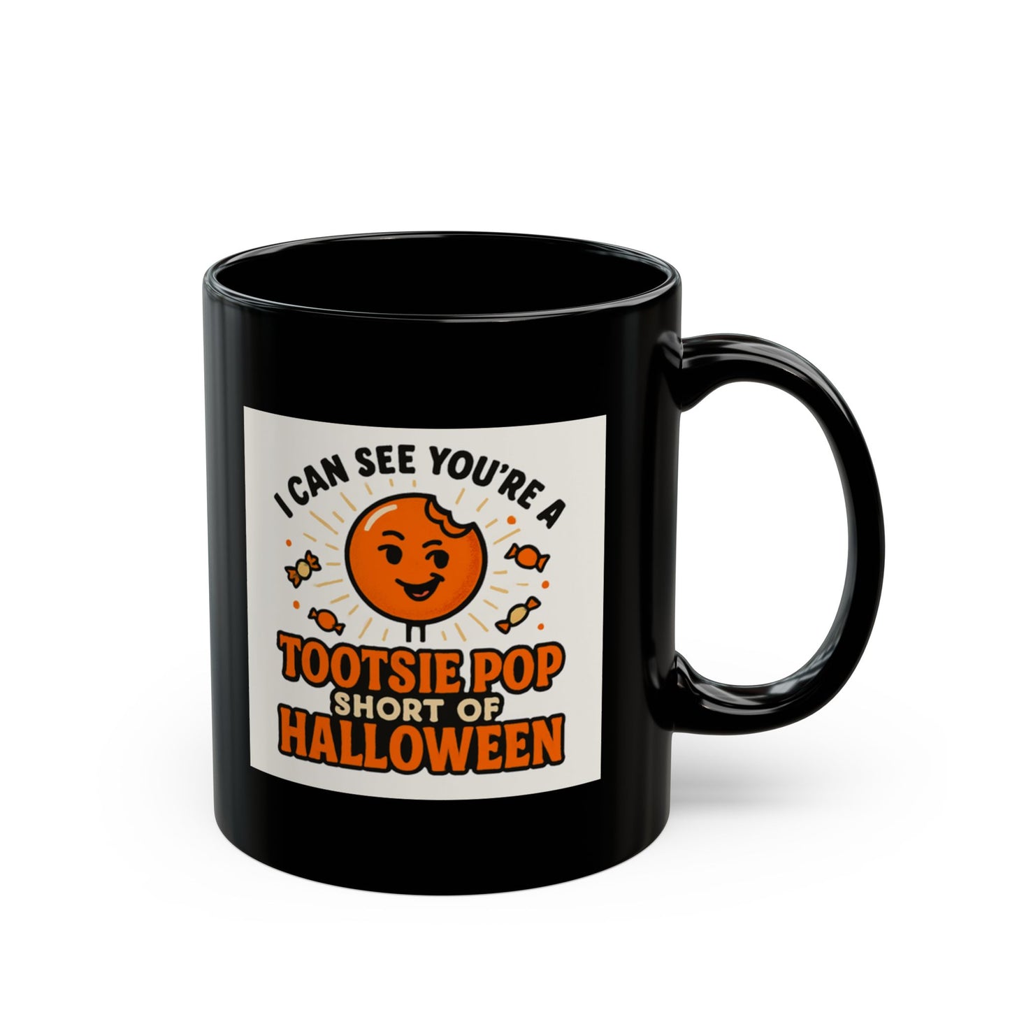 Halloween Tootsie Pop Mug - Black - Single Sided Design Great Gift